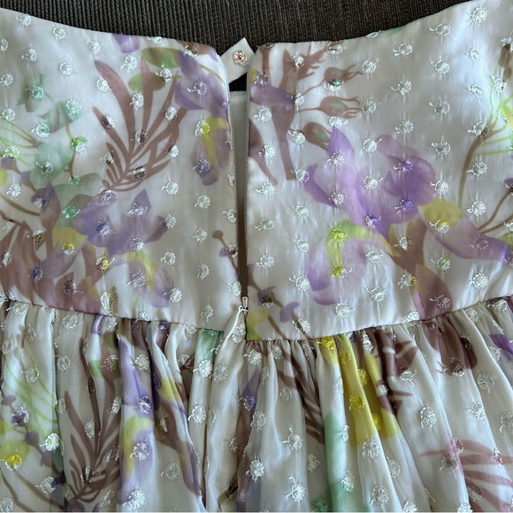 Alexis Pheobe Floral Embroidered Mini Skirt - Cream and Purple RARE HTF - Picture 16 of 16